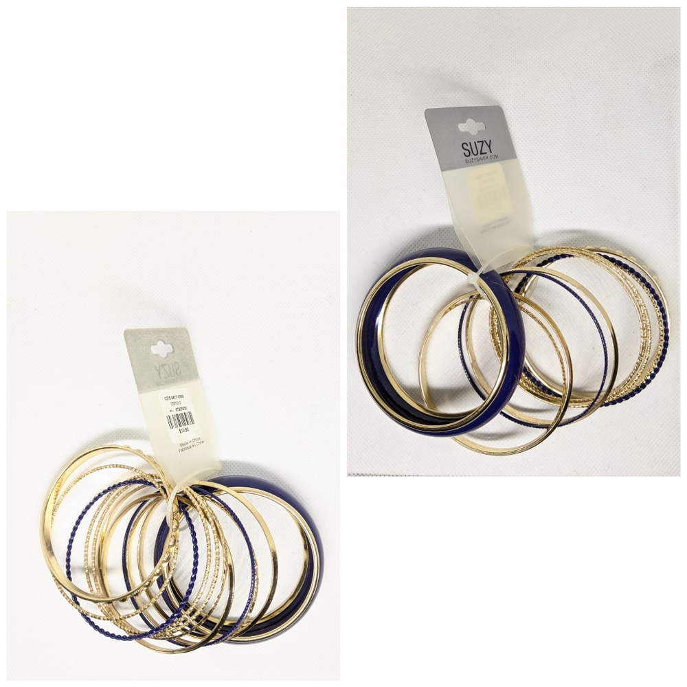 3/20$ Navy Blue And Golden Bracelets Set